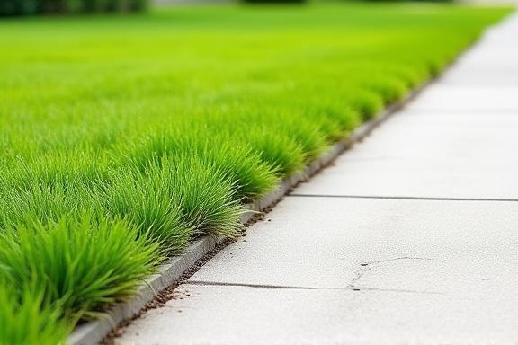 The same sidewalk with a sharp, clean edge.